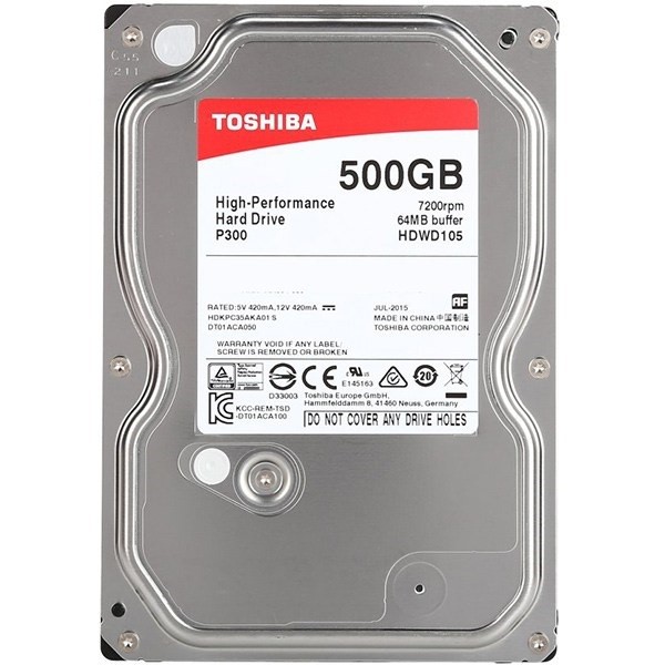 Жесткий диск 3.5" SATA 500Gb Toshiba P300 HDWD105UZSVA